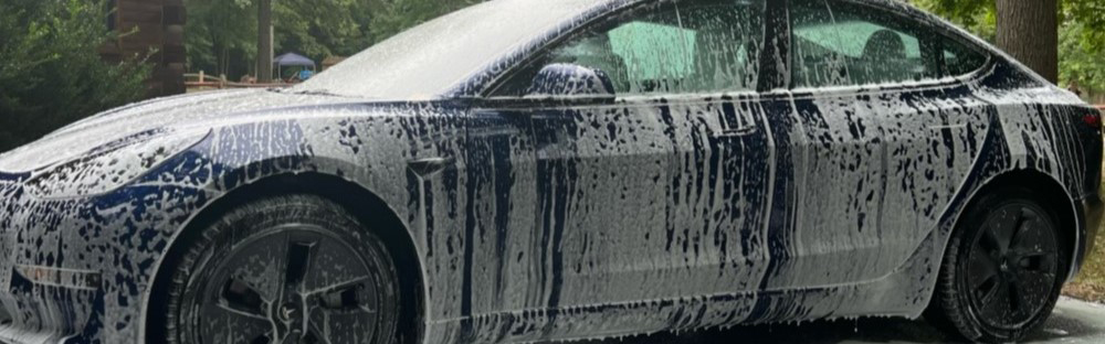 Tesla Model S Covered in Soap